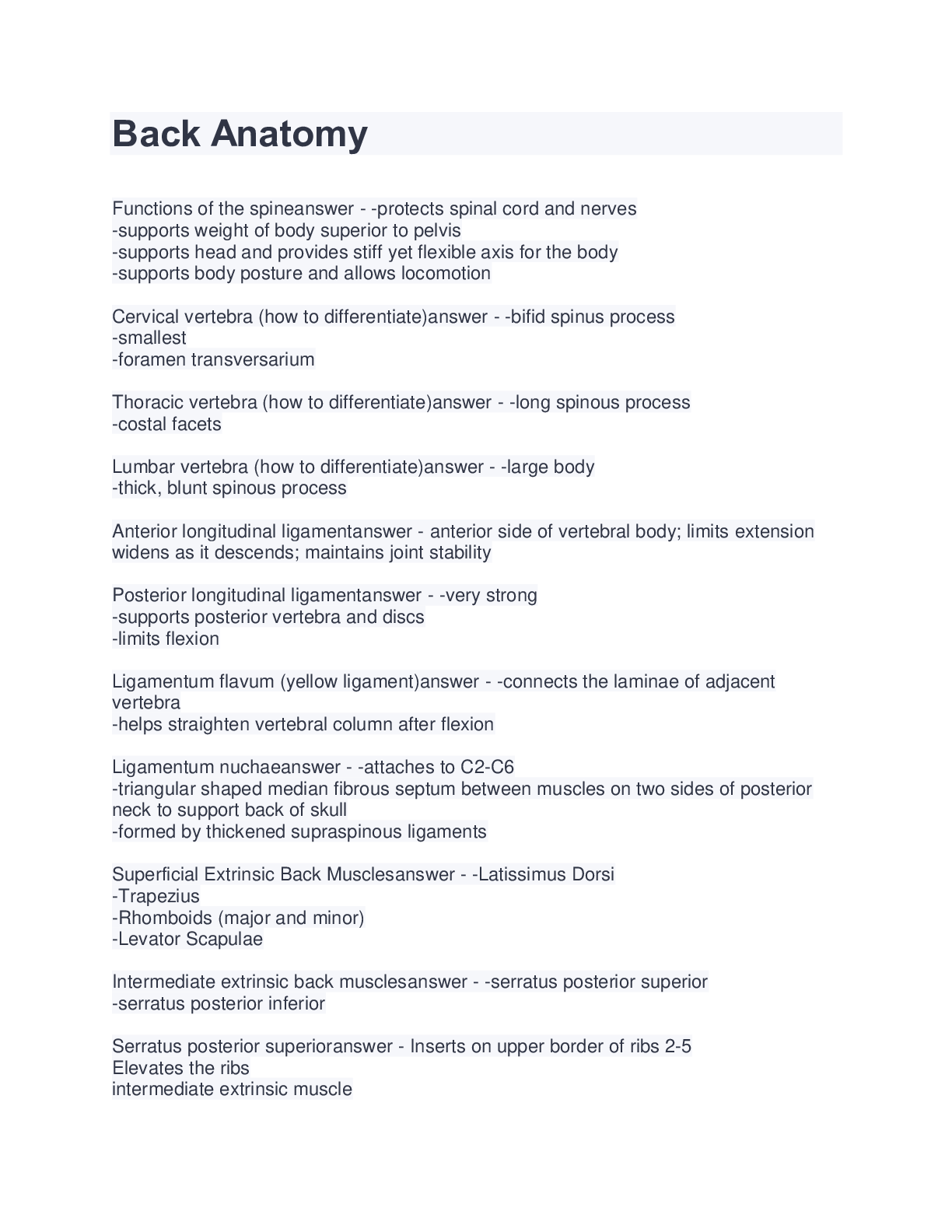 Back Anatomy Browsegrades